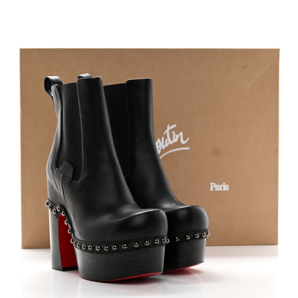 Christian Louboutin Black Platform Ankle Boots